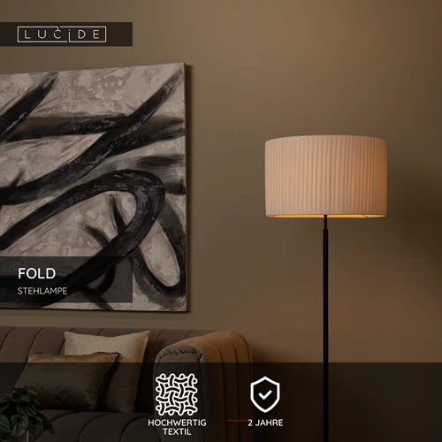 Lucide FOLD - Stehlampe - Ø 45 cm - 1xE27 - Weiß - USP